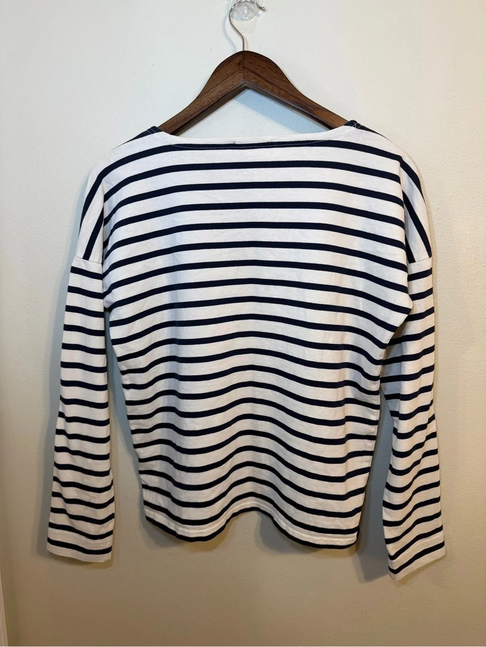 J.Crew Striped Lip Print Long Sleeve Tee Shirt Top Small
